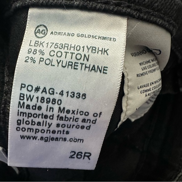 AG Adriano Goldschmied The High Rise Straight Crop Black Jeans, Raw hem size 26 - Picture 6 of 9